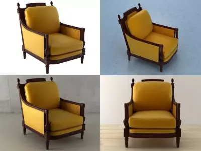 Mahogany Armchair 3D model