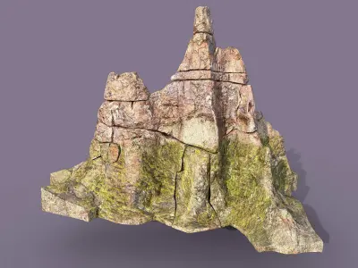 Low Poly Mossy Peak Low-poly 3D model