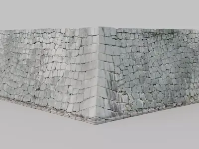 Japanese Castle Outer Wall Low-poly 3D model