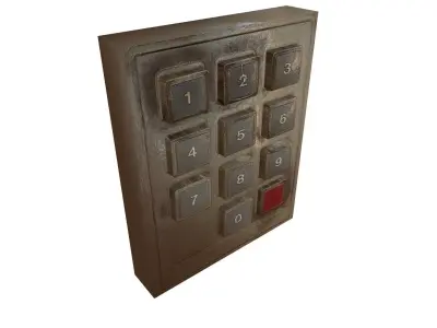 Keypad lock device Low-poly 3D model