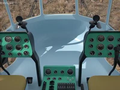  Assault Transport Helicopter Camo Rigged for Maya 