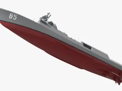  Naval Destroyer with Northrop Grumman Fire Scout Grey 