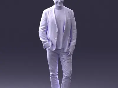 000391 Male Character in Casual Blazer Outfit Low-poly 3D model