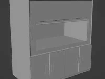Low Poly Fume Hood Low-poly 3D model