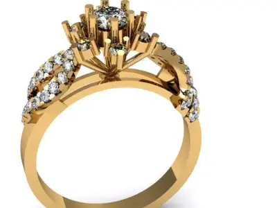 Daimonds Ring For Women 3D print model