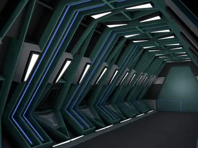 Sci fi tunnel 3D model
