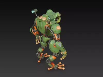 Cyber Frog Mk-IV - Combat Amphibian Mecha 3D Model 3D print model