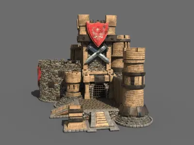 Castle fantasy Free low-poly 3D model