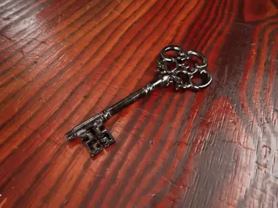 Ornamental Antique Key Low-poly 3D model