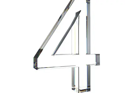 4number transparent number 3D model