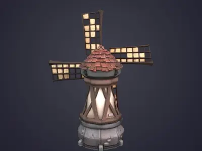 Windmill Low-poly 3D model