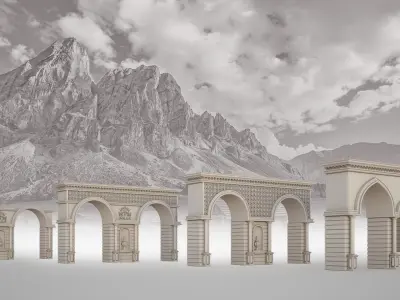Architectural entry 3D model