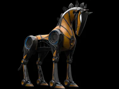 Horse Robot Low-poly 3D model