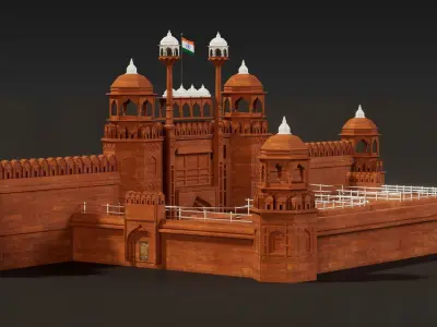 Red Fort of Delhi India 3D model