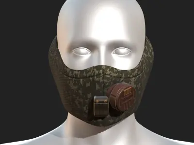 gas mask sci fi millitary combat low poly Low-poly 3D model