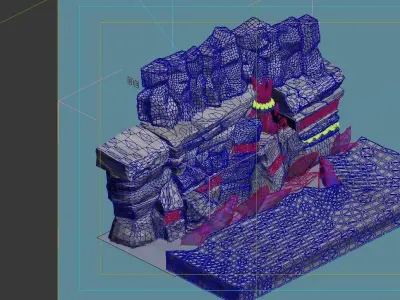 Game Model - Gray Rock Wall 04 3D model