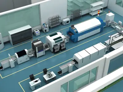 Factory floor plan 3D model