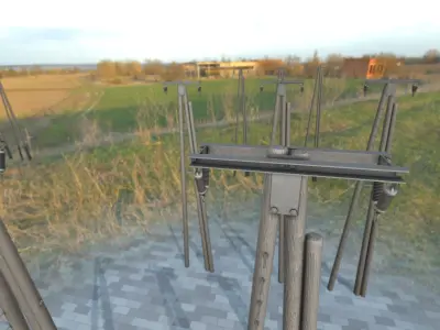 Wooden Electricity Pole with Ladder - Object 048 Low-poly 3D model