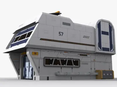 Factory Industrial Sci Fi x11 Low-poly 3D model