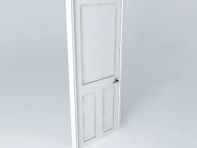 door interior half glazed 3D model