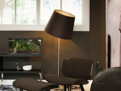 Double Shade Floor Lamp 3D Model  3D model