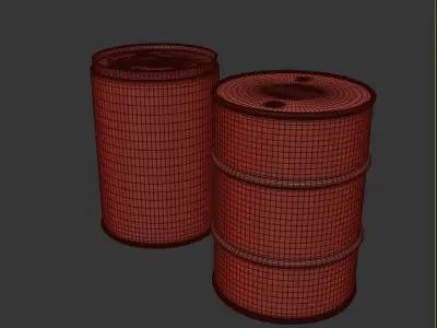Castrol barrel Dirt Low-poly 3D model