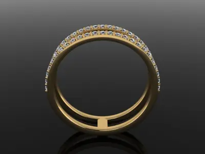 DOUBLE DIAMOND ROW BAND RING SIZE 8  3D print model