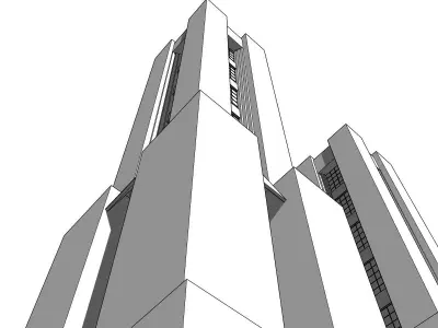 Futuristic Dreams of an Architect  Antonio Sant Elia Low-poly 3D model