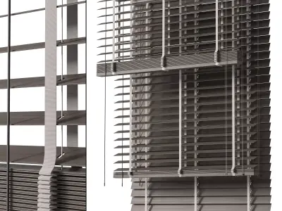 Wooden Blinds Set 32 3D model
