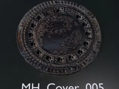 14 Pieces Manhole Covers  Low-poly 3D model