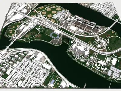 Randalls Island New York City 3D model