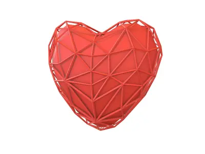 Stylish Heart V4 001 Low-poly 3D model