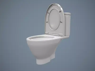 Toilet Bowl Low Poly Low-poly 3D model