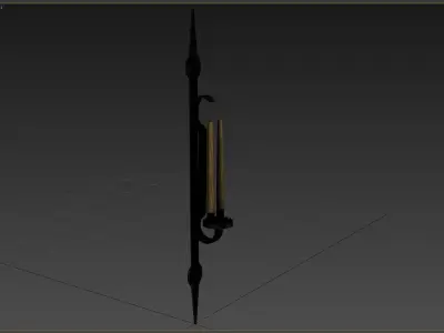 Medieval Torch Low-poly 3D model 2