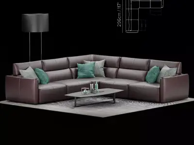 Natuzzi Galaxy sofa corner 3D model