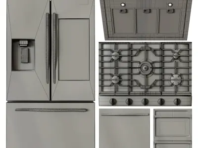 samsung appliances collection Low-poly 3D model