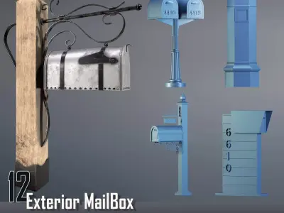 Exterior Mailbox Low-poly 3D model