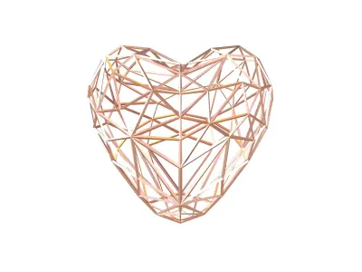 Stylish Heart V2 016 Low-poly 3D model