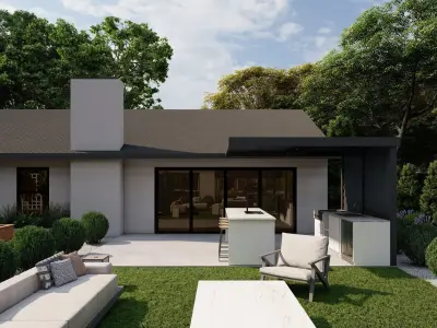 3D Exterior Scene 3D model design garden and landscape 3D model 12