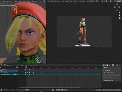 Cammy SF6 Low-poly 3D model