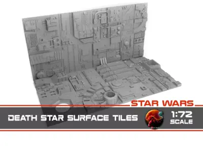 Death Star tiles 16x tiles to create Death Star surface 3D Model Pack