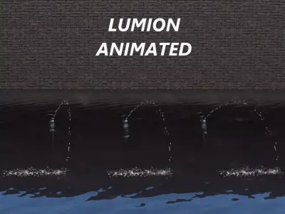 Lumion fountain - animated Low-poly 3D model