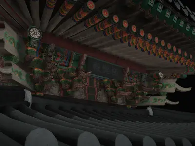 Korean Hanok Temple BongAmTemple GeukRagJeon 3D model