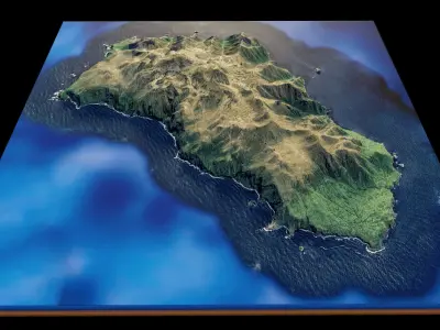 gough island 3d Model Terrain 3D model