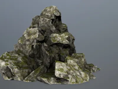 rock gate Low-poly 3D model