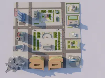 modern city- urban 3D model buy