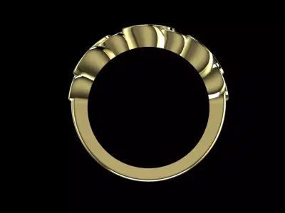 Cuban Link Statement Ring 14K Gold 3D print model