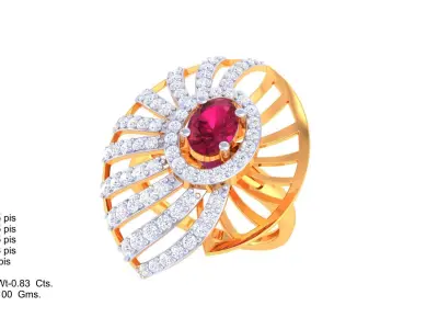 Women Ring MTL 3dm STL OBJ FBX Details 3D print model 37