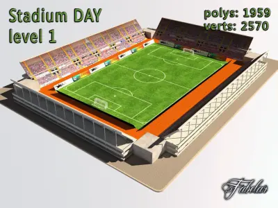 Stadium Level 1 Day Low-poly 3D model