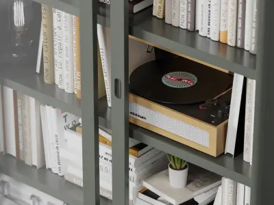 IKEA - IDASEN Glass showcase with sliding doors with decor 3D model